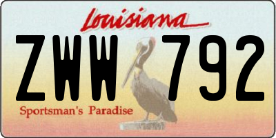 LA license plate ZWW792