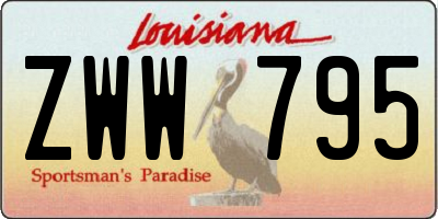 LA license plate ZWW795