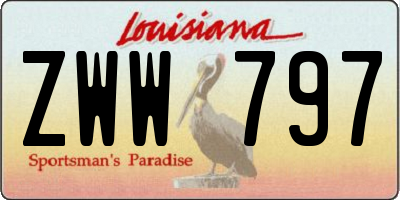 LA license plate ZWW797