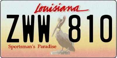 LA license plate ZWW810