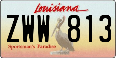 LA license plate ZWW813