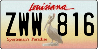 LA license plate ZWW816