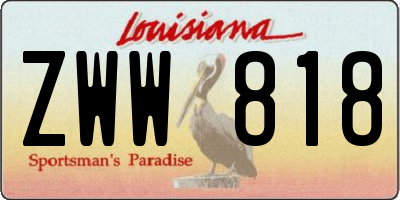 LA license plate ZWW818
