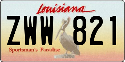LA license plate ZWW821