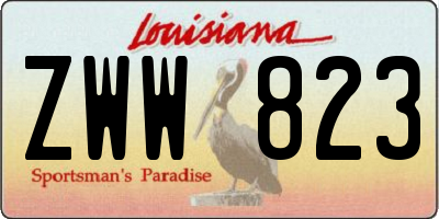 LA license plate ZWW823