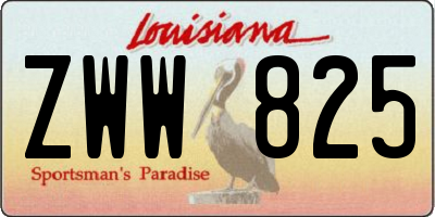 LA license plate ZWW825