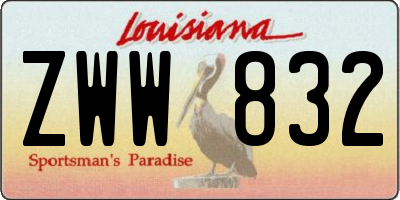 LA license plate ZWW832