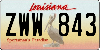 LA license plate ZWW843