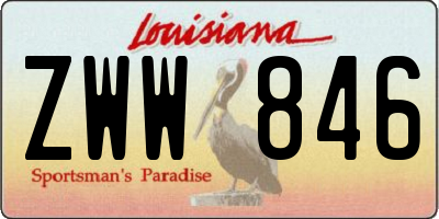 LA license plate ZWW846