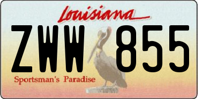 LA license plate ZWW855