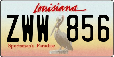 LA license plate ZWW856