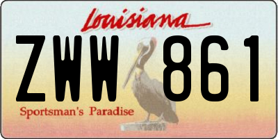 LA license plate ZWW861