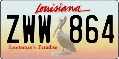 LA license plate ZWW864