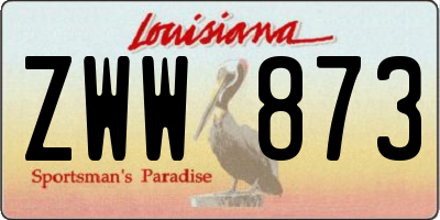 LA license plate ZWW873