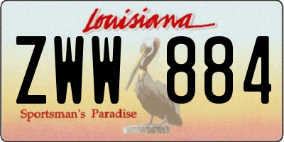 LA license plate ZWW884