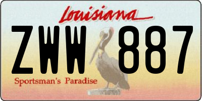 LA license plate ZWW887