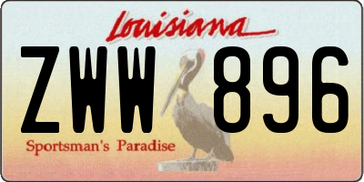 LA license plate ZWW896