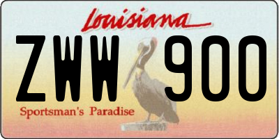 LA license plate ZWW900