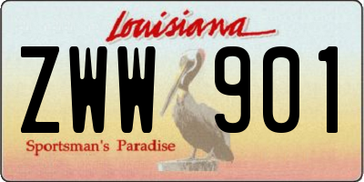 LA license plate ZWW901