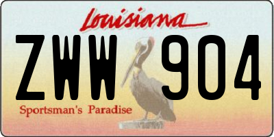 LA license plate ZWW904