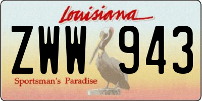 LA license plate ZWW943