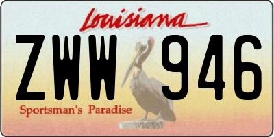 LA license plate ZWW946