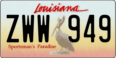 LA license plate ZWW949