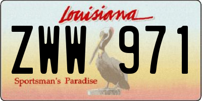 LA license plate ZWW971