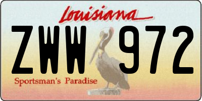 LA license plate ZWW972