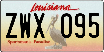 LA license plate ZWX095