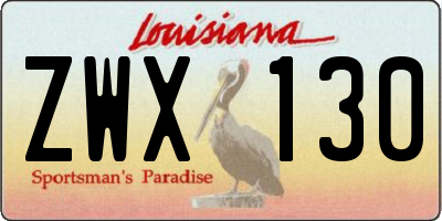 LA license plate ZWX130