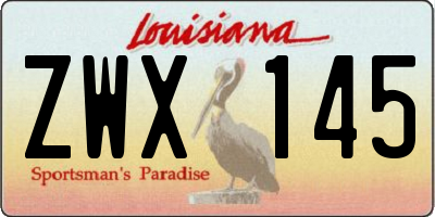 LA license plate ZWX145