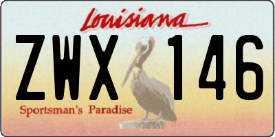 LA license plate ZWX146