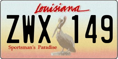 LA license plate ZWX149