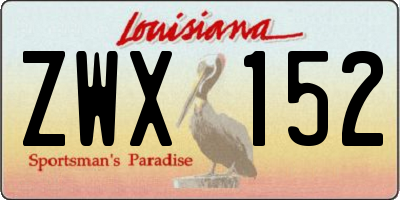 LA license plate ZWX152
