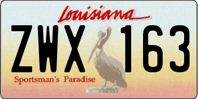 LA license plate ZWX163