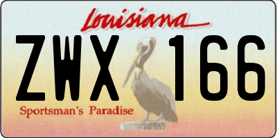 LA license plate ZWX166
