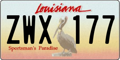 LA license plate ZWX177