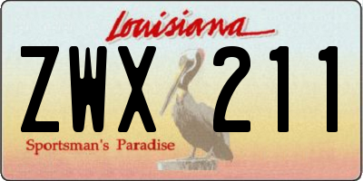 LA license plate ZWX211