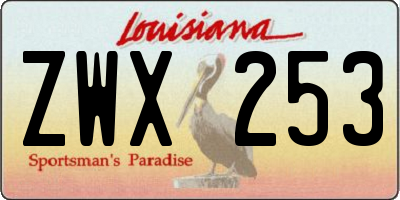 LA license plate ZWX253