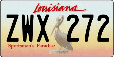 LA license plate ZWX272