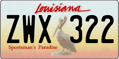 LA license plate ZWX322