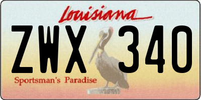 LA license plate ZWX340
