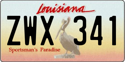 LA license plate ZWX341