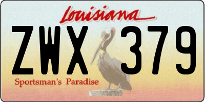 LA license plate ZWX379
