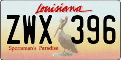 LA license plate ZWX396