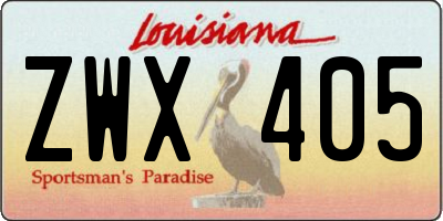 LA license plate ZWX405