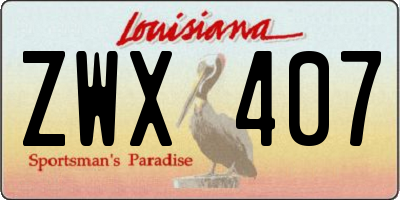 LA license plate ZWX407