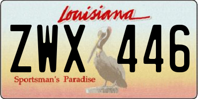 LA license plate ZWX446