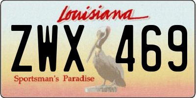 LA license plate ZWX469